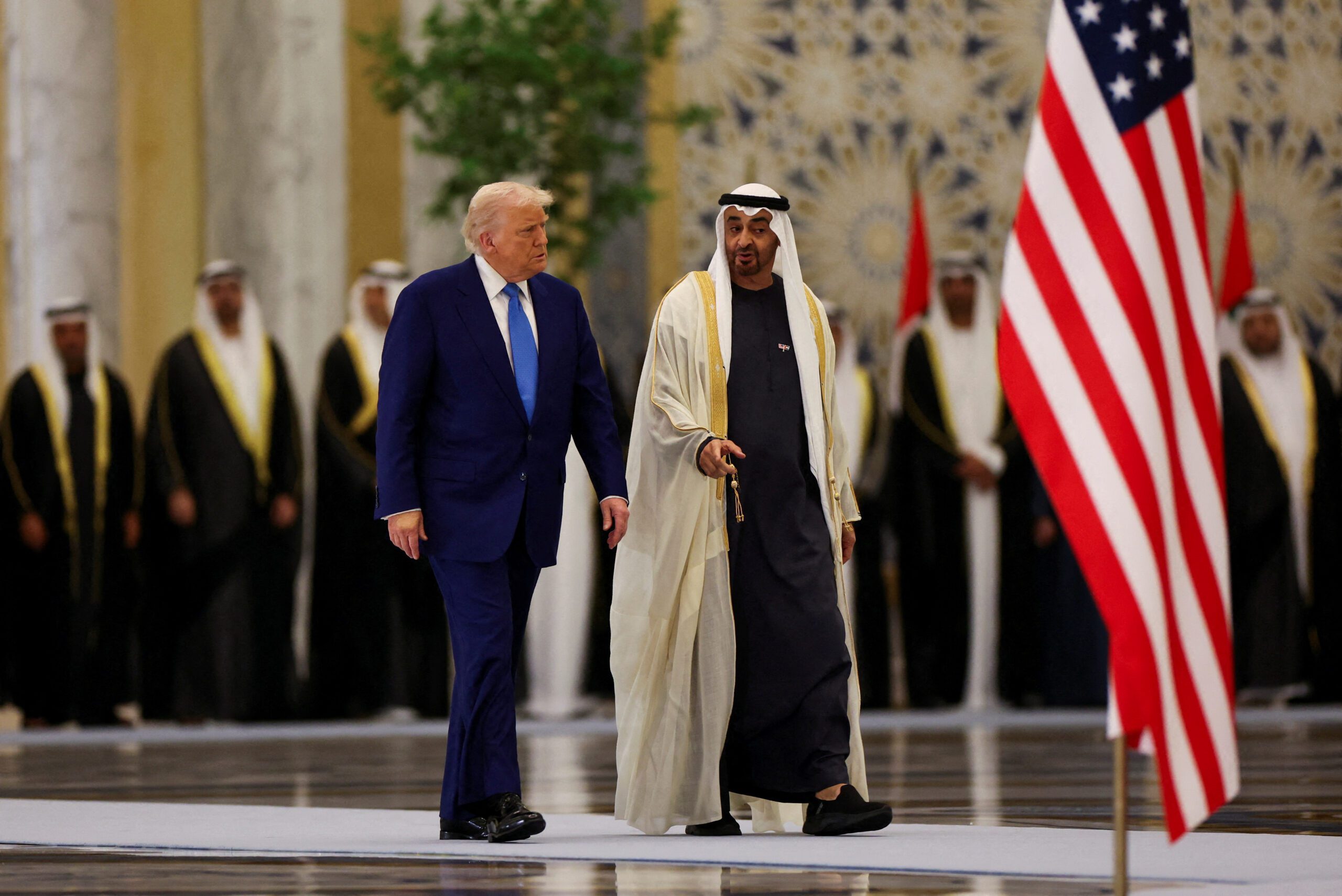 President Donald J. Trump meets Emirati President Mohammed bin Zayed al-Nahyan at Qasr Al Watan, in Abu Dhabi, United Arab Emirates, May 15. (REUTERS/Amr Alfiky)