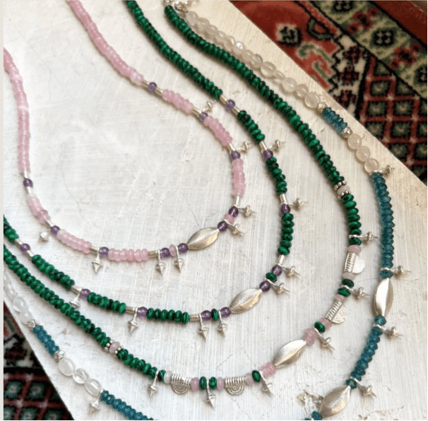 Rahina necklaces made by Fatma al-Najjar. (Photo courtesy of Fatma al-Najjar)