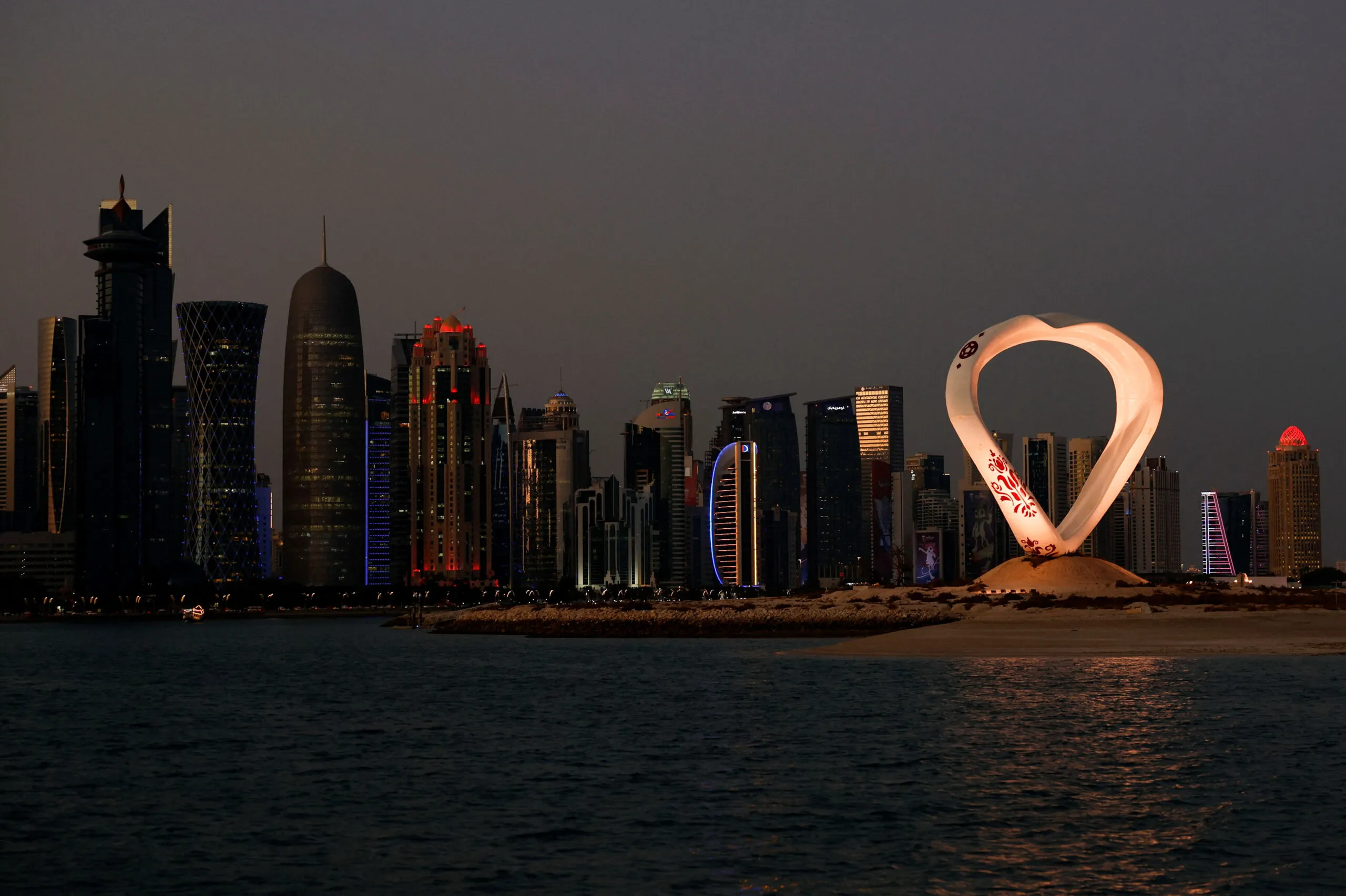 A general view shows the West Bay skyline in Doha, Qatar, February 8. (REUTERS/Thaier Al-Sudani)